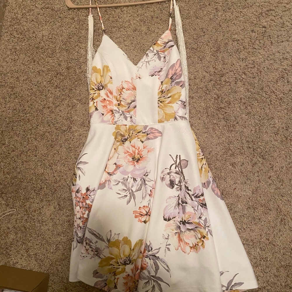 Cute floral skater girl dress